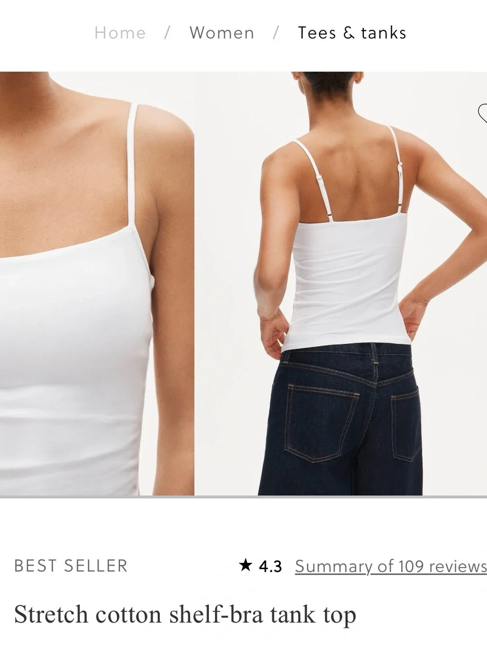 J. Crew Navy stretch cotton shelf bra tank top NWTs